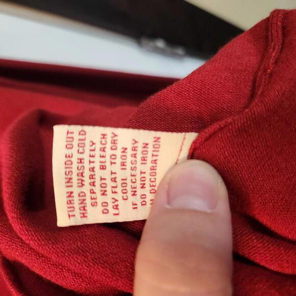 Reba Women's Long Sleeve Red Mock Neck Sweater w/ Rhinestones Size S - Picture 6 of 9